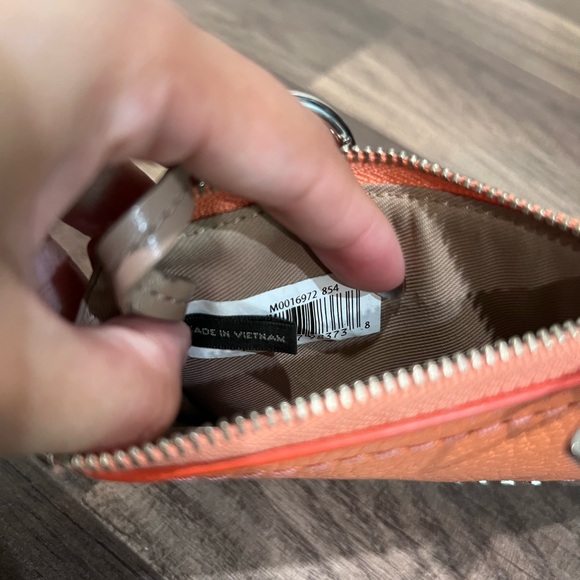 Marc Jacobs The Groove Orange Leather Top Zip Card Holder Wallet - Picture 7 of 7